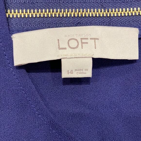 LOFT Gorgeous Dark Purple Shift Halter Dress Size 14 - Picture 6 of 8